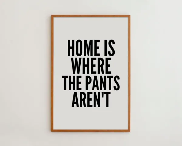 Funny Home Decor Quote Print, Is Where The Pants Aren't