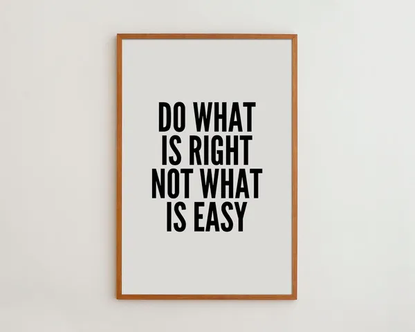 Do What Is Right Typography Art Print, Black White