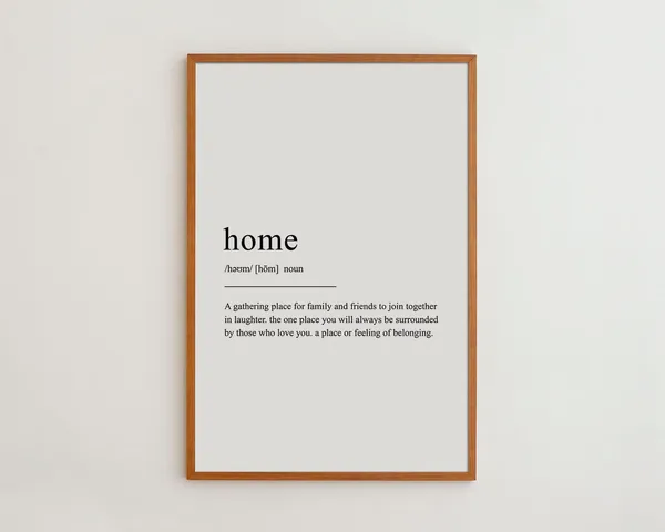 Home Definition Black and White Wall Art Print