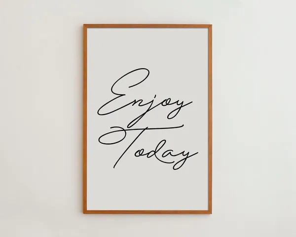 Enjoy Today Black and White Typography Art Print
