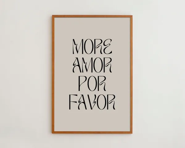 More Amor Por Favor Japandi Typography Art Print