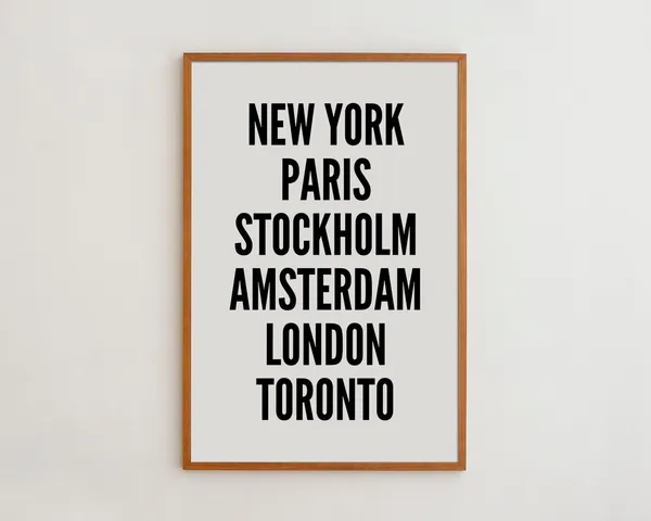 New York Typography Art Print, Black And White