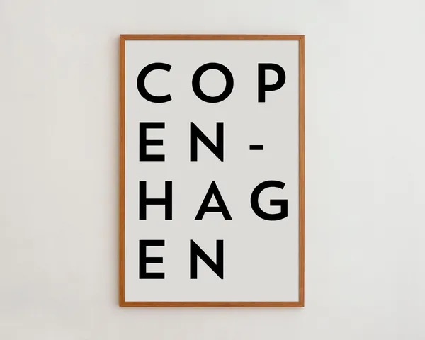 Copenhagen Typography Art Print, Black and White