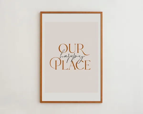 Our Happy Place Modern Typography Art Print
