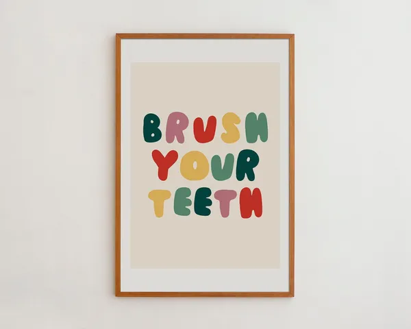 Kids Hygiene Rules Nursery Bathroom Poster Print