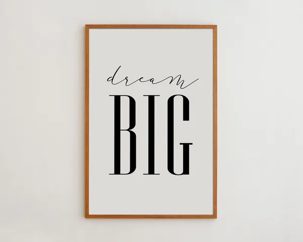 Motivational Black and White Poster, Home Office Art Print