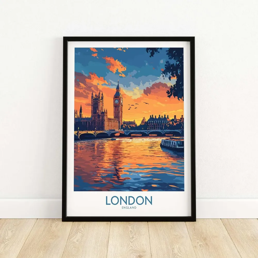 London Print, River Thames Big Ben Poster Print - Image 5