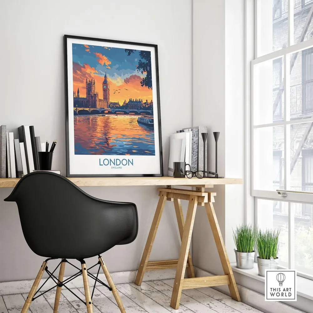 London Print, River Thames Big Ben Poster Print - Image 4
