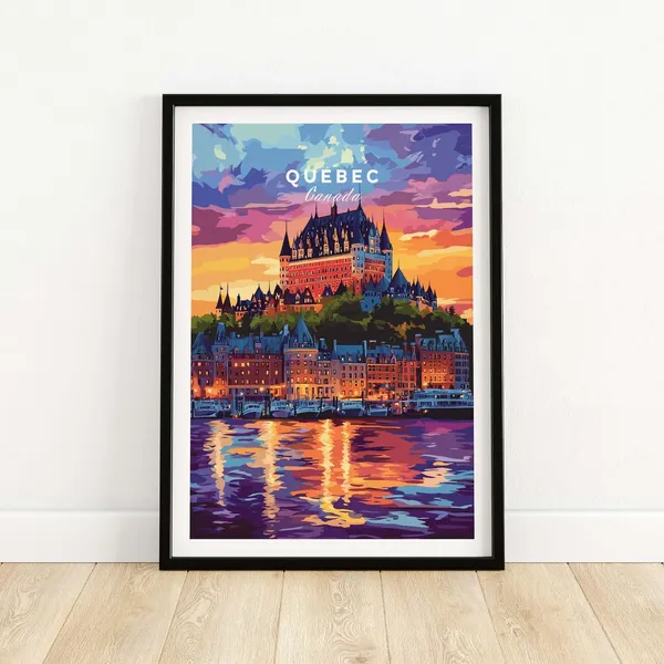 Chateau Frontenac Print, Illustration Wall Art