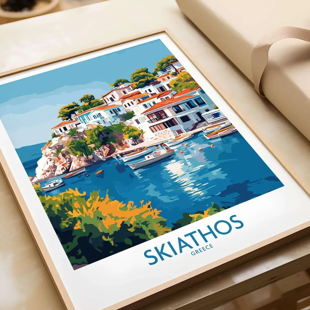 Skiathos Travel Poster, Greece Wall Art
