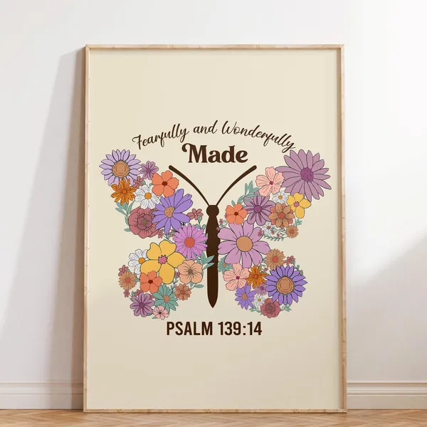 Retro Christian Psalms Scripture Art Print