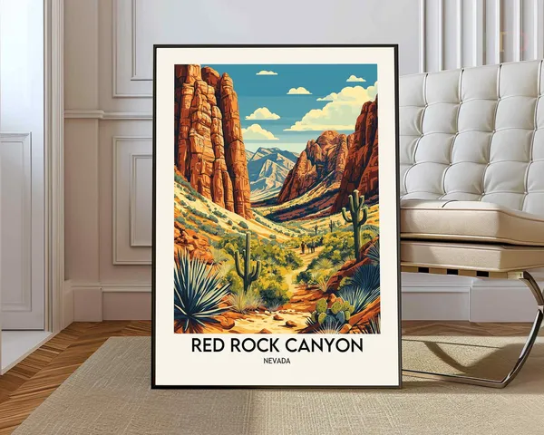 Red Rock Canyon Nevada Travel Poster, Wall Art Print
