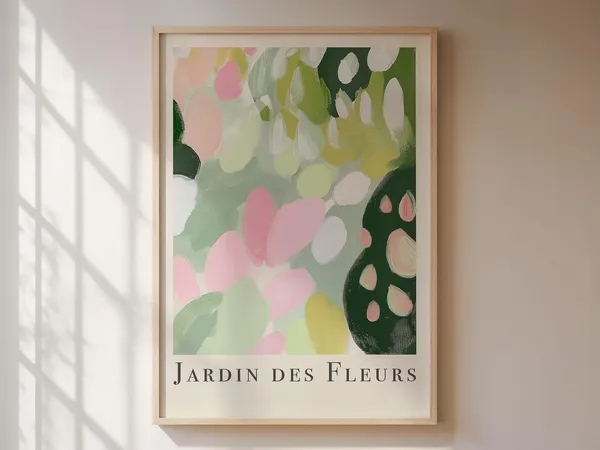 Botanical Flower Garden Poster, Scandi Style