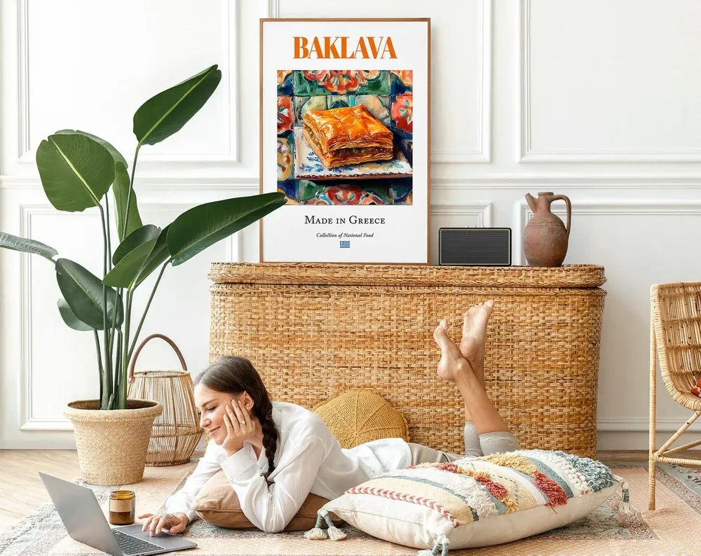 Baklava Traditional Greek Food Kitchen Art Print - Image 2