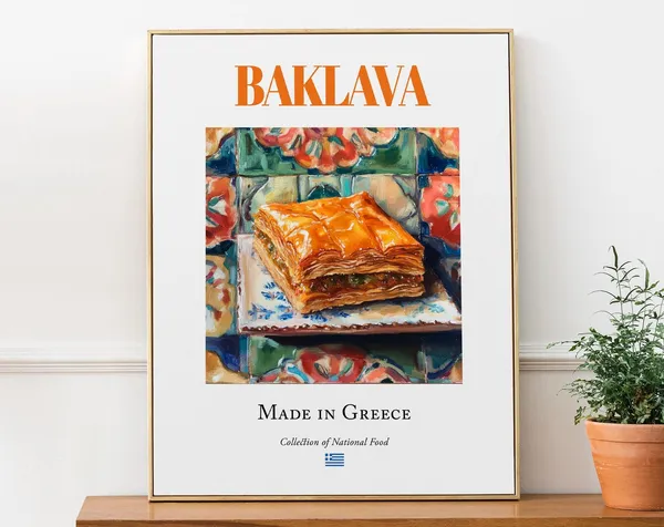 Baklava Traditional Greek Food Kitchen Art Print