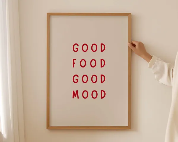 Good Food Mood Art Print, Trendy Kitchen Decor