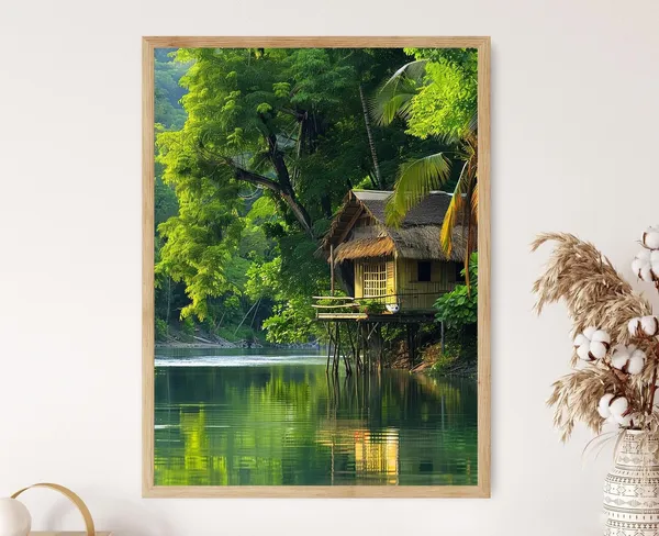 Filipino Bahay Kubo Art Print, Handcrafted Illustration