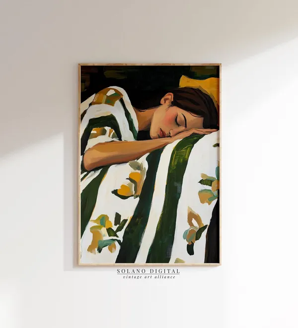 Stripe Woman Abstract People Art Print