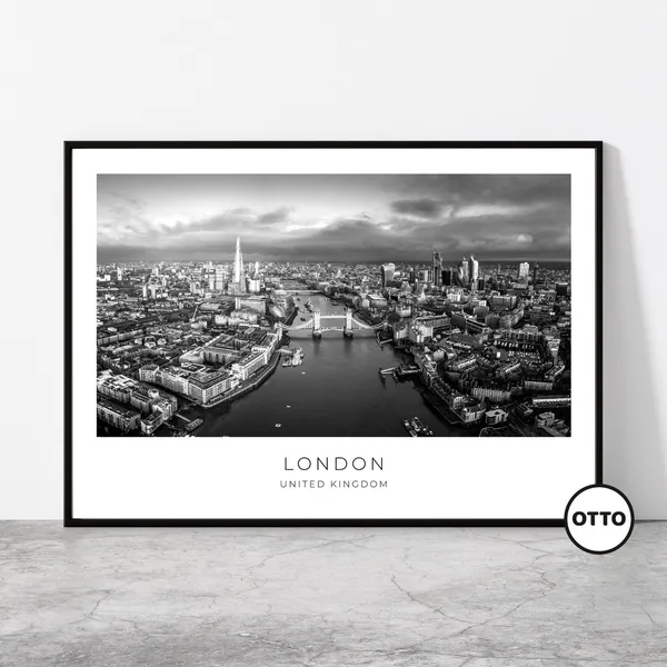 London Aerial View, Tower Bridge Travel Poster