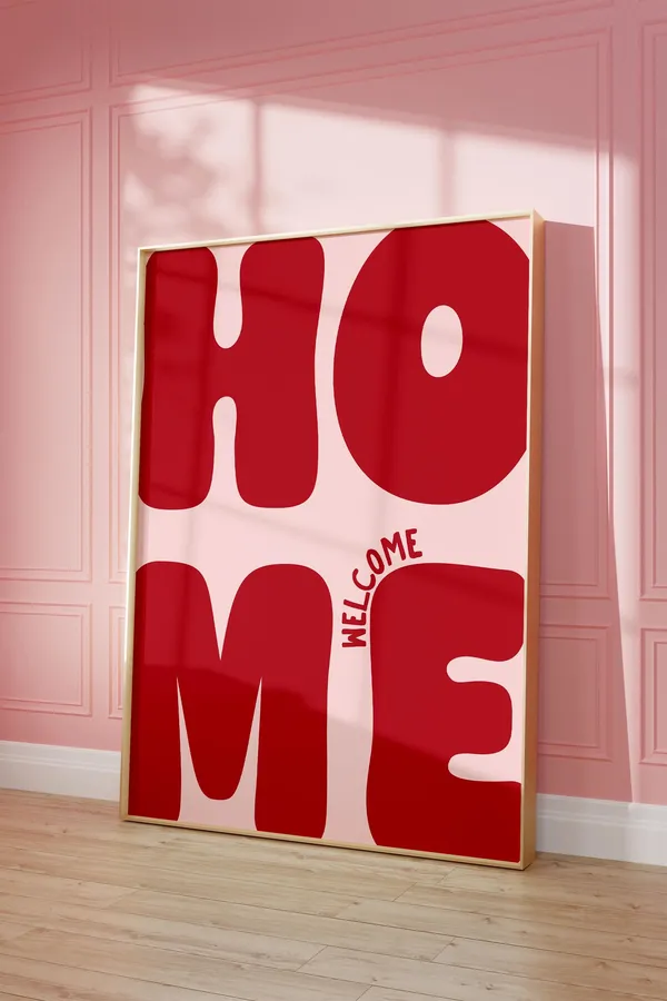 Welcome Home Typography Art Print, Home Decor