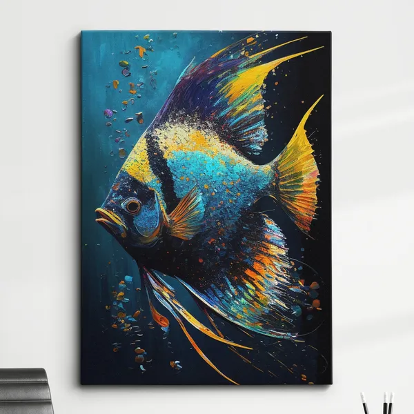 Betta Fighting Fish Splatter Colorful Art Print