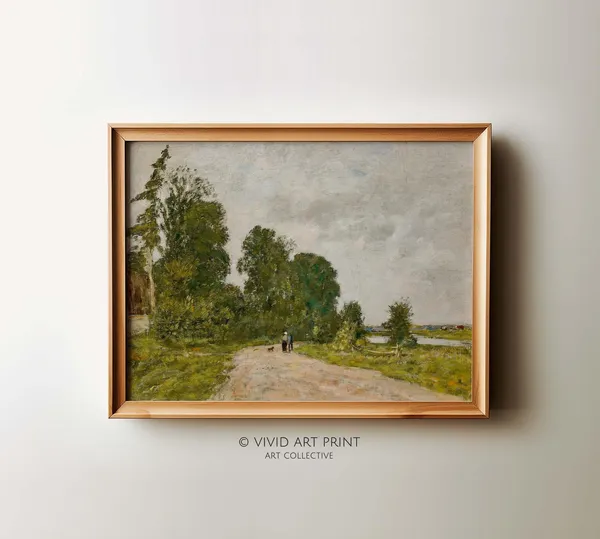 Rustic Countryside Vintage Cottage Core Landscape Art Print