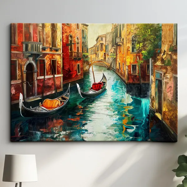 Venice Italy Gondola Boat River Landmark Art Print