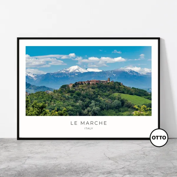 Le Marche Italy Travel Poster, Sibillini Mountains
