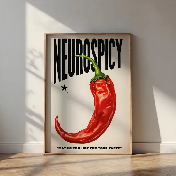 Neurospicy Chili Pepper Art Print, Neurodiversity Awareness
