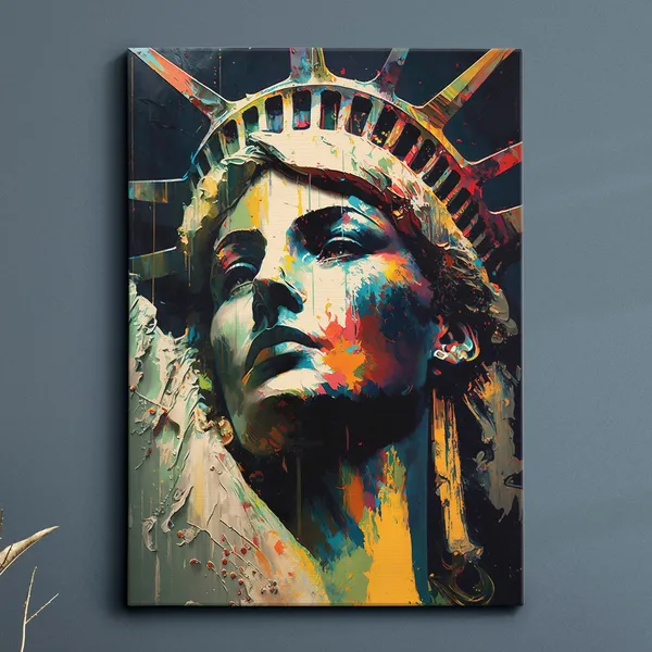 Statue of Liberty Abstract America Modern Art Print