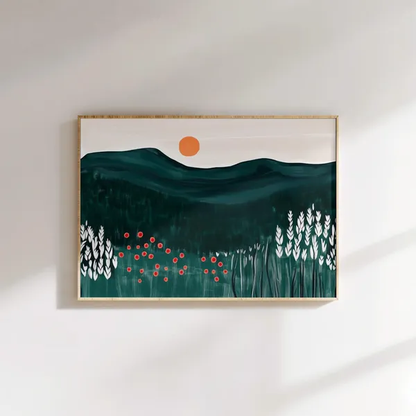 Minimalist Sunset Contemporary Travel Poster