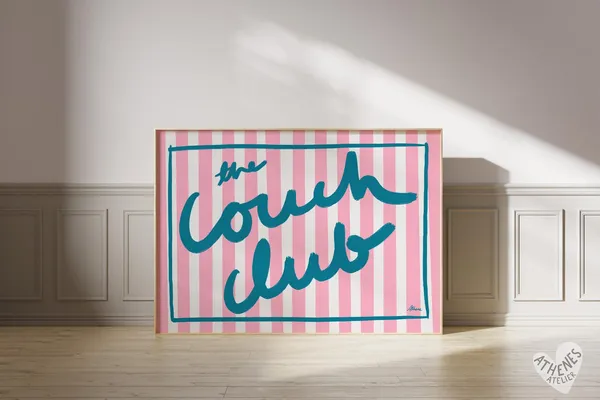 Couch Club Print, Indie Stripes Apartment Decor
