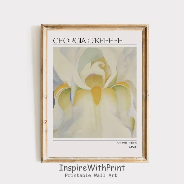 Georgia Okeeffe Iris Flower Art Poster, Contemporary