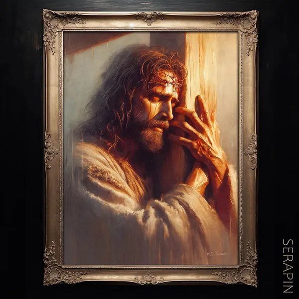 Jesus Carrying The Cross, Catholic Religious Art Print