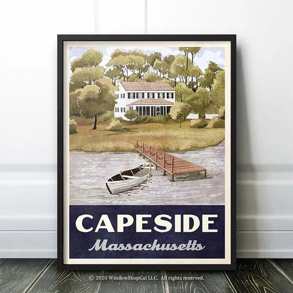 Capeside Massachusetts Retro Vintage Travel Poster