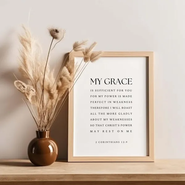 2 Corinthians 12:9 Bible Verse Scripture Art Print