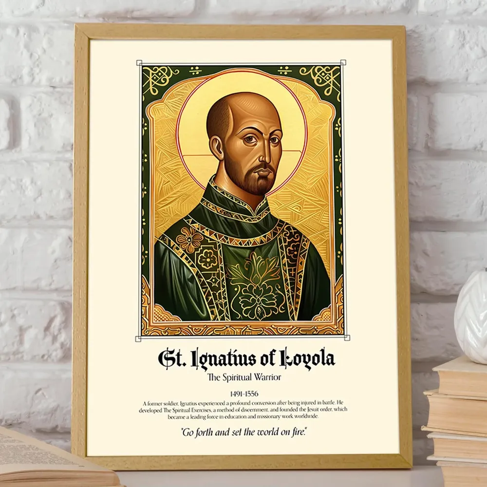 St Ignatius Of Loyola Christian Icon Art Print - Image 2