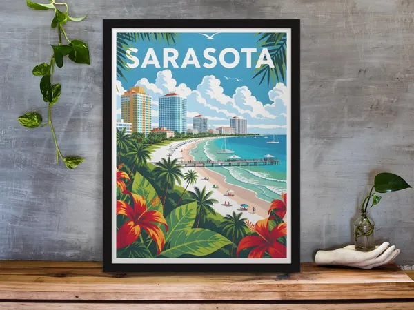 Sarasota Florida Travel Poster, Sarasota Decor