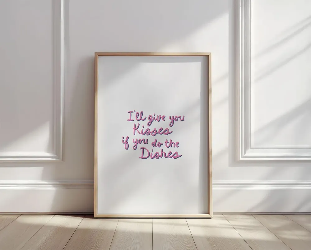Kisses Dishes Kitchen Art Print