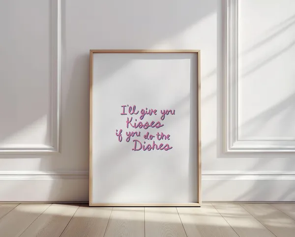 Kisses Dishes Kitchen Art Print