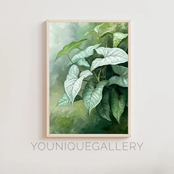 Syngonium Plant Botanical Art Print, Arrowhead Leaf