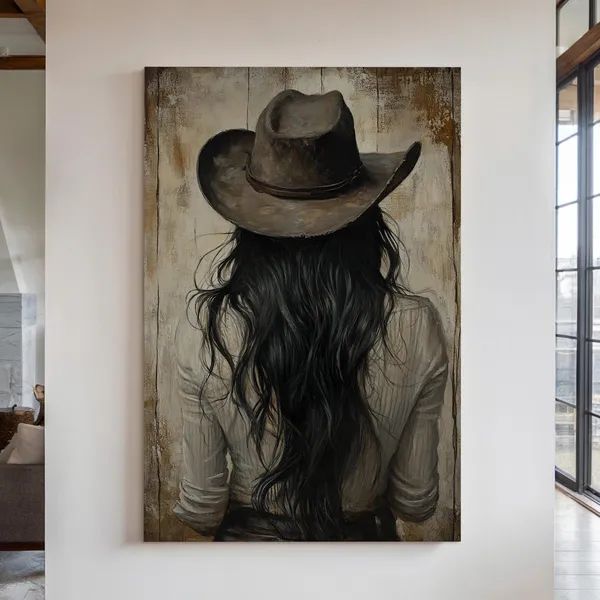 Vintage Cowgirl Western Wall Art Print