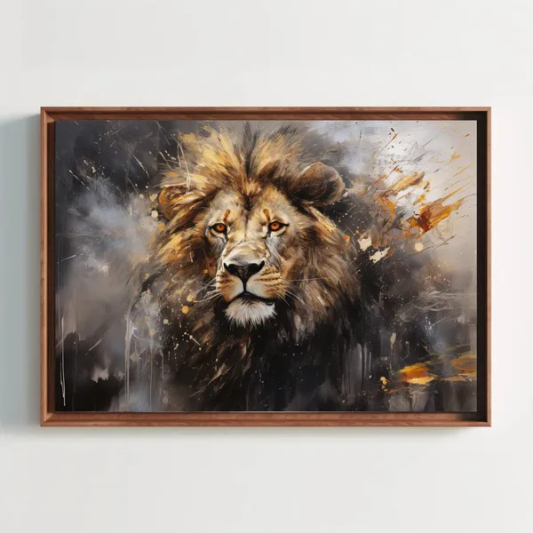 Lion Painting, Animal Wall Art Print for Wildlife Decor