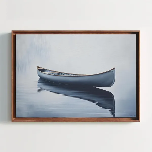 Canoe In Still Water, Lake House Nautical Art Print