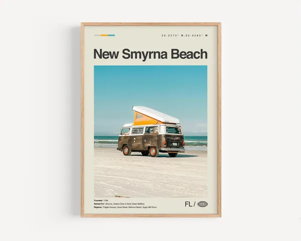 New Smyrna Beach Florida Dunes Park Travel Poster