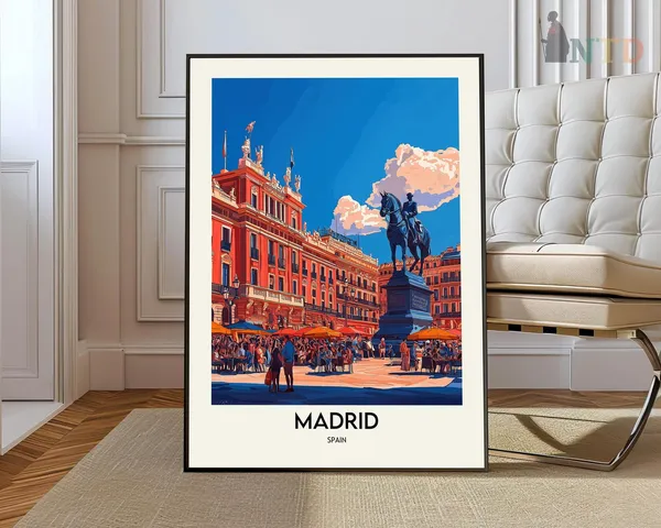 Madrid Travel Poster, Spain City Wall Art