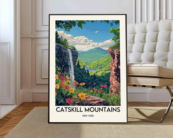 Catskill Mountains Travel Poster, New York View