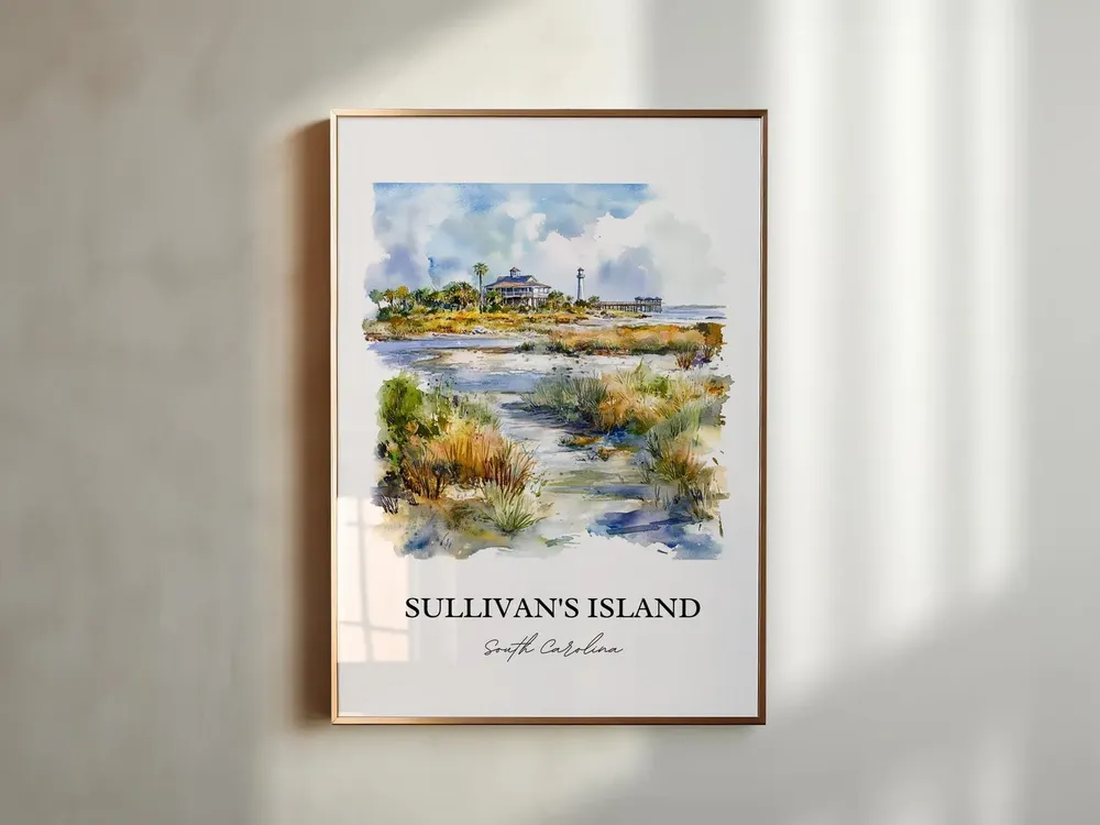Sullivan's Island SC Travel Poster, Charleston Print - Image 3
