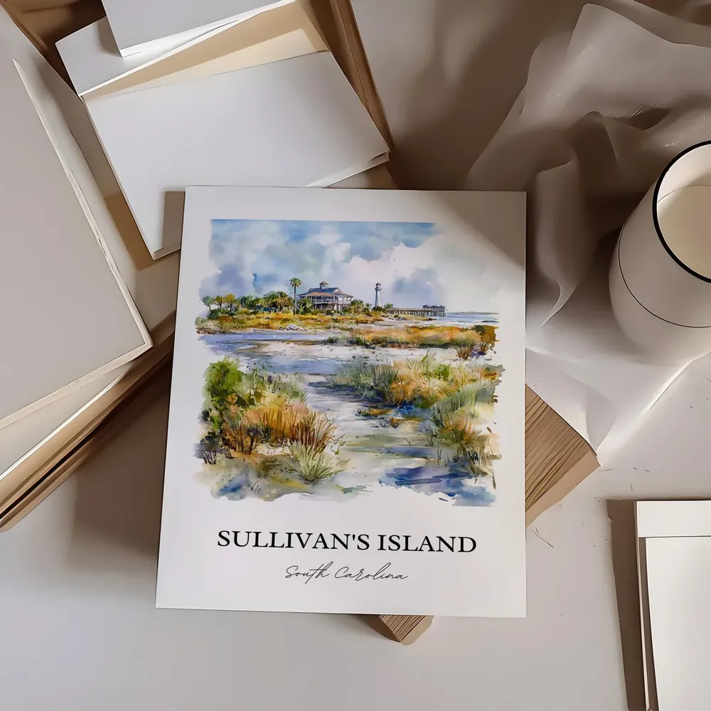 Sullivan's Island SC Travel Poster, Charleston Print - Image 4