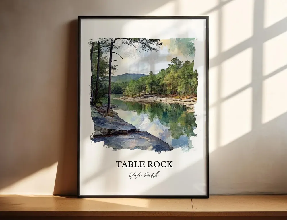 Table Rock State Park South Carolina Travel Poster